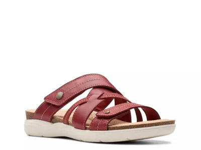 Clarks Wide Width April Willow Sandal In Red