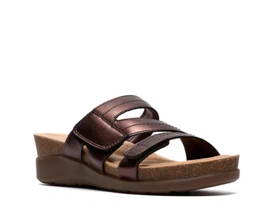 Clarks Wide Width Calenne Holly Wedge Sandal In Brown