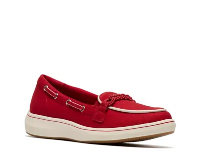 Clarks Wide Width Cloudsteppers Breezesky Bay Boat Shoe In Red