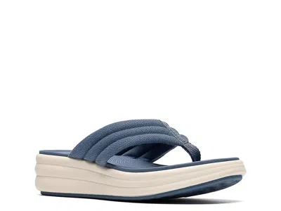 Clarks Wide Width Drift Carmen Wedge Sandal In Blue