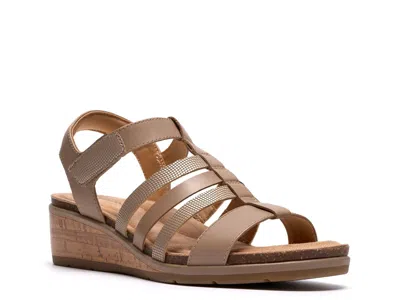 Clarks Wide Width Kacha Step Wedge Sandal In Brown
