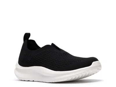 Clarks Wide Width Solevana Knit Slipon Sneaker In Black