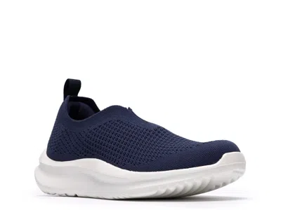 Clarks Wide Width Solevana Knit Slipon Sneaker In Blue