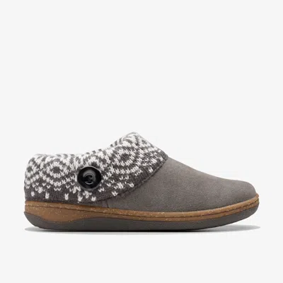 Clarks Willowdean Sweater Slippers In Grey