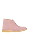 CLARKS CLARKS WOMAN ANKLE BOOTS PINK SIZE 6.5 LEATHER