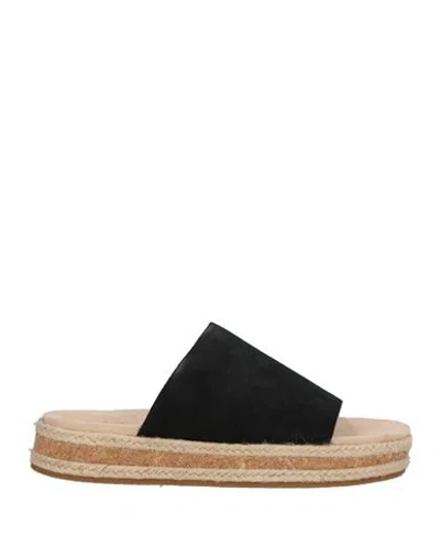 Clarks Woman Espadrilles Black Size 8 Leather