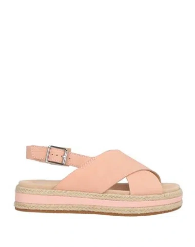 Clarks Woman Espadrilles Light Pink Size 8 Leather