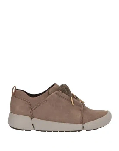 Clarks Woman Sneakers Taupe Size 6 Leather In Multi