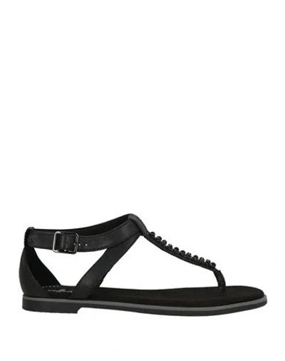 Clarks Woman Thong Sandal Black Size 6 Leather, Synthetic Material