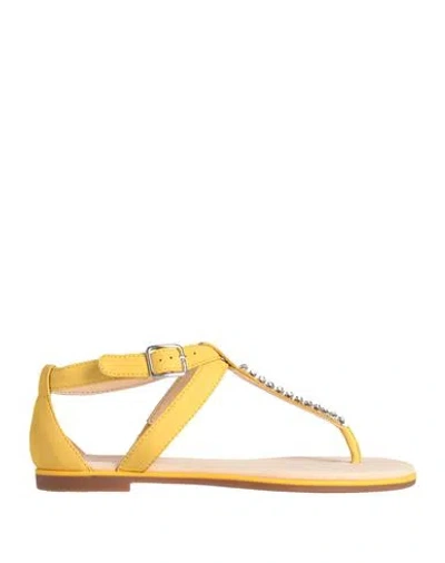 Clarks Woman Thong Sandal Mustard Size 8.5 Leather In Yellow
