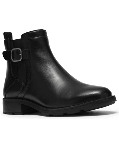 Clarks Women's Adalynn West Buckle Round Toe Booties In Black