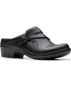 Clarks Women's Angie Braley Round Toe Mules In Black