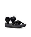 Clarks Women's Arla Daisy Slip On Flat Sandals In Black Textile