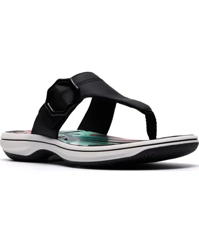 Clarks Women's Breeze Cove Flip Flop Flats In Black
