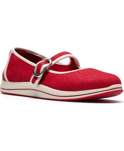 Clarks Women's Breeze Janey Round Toe Flats In Red