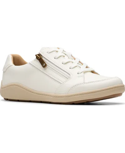 Clarks Women's Bryianne Bayla Round Toe Sneakers In White
