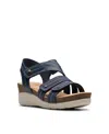 Clarks ® Calenne Clara Wedge Sandal In Blue