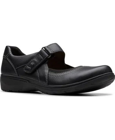 Clarks Women's Carleigh Madi Round Toe Mary Jane Flats In Black