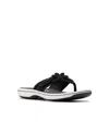 Clarks Women's Cloudsteppers Breeze Opal Slip On Sandals In Black Textile