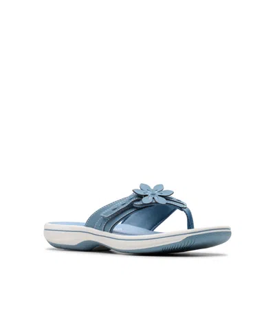 Clarks Women's Cloudsteppers Breeze Opal Slip On Sandals In Denim Textile