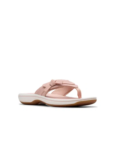Clarks Women's Cloudsteppers Breeze Dalia Rip Tape Sandals In Blush Interest Synthetic