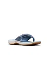 Clarks Women's Cloudsteppers Breeze Dalia Rip Tape Sandals In Dark Denim Synthetic