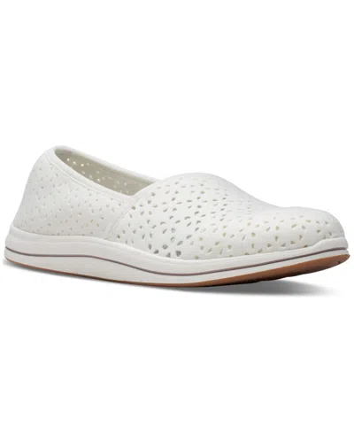 Clarks Women's Cloudsteppers Breeze Emily Perforated Loafer Flats In White