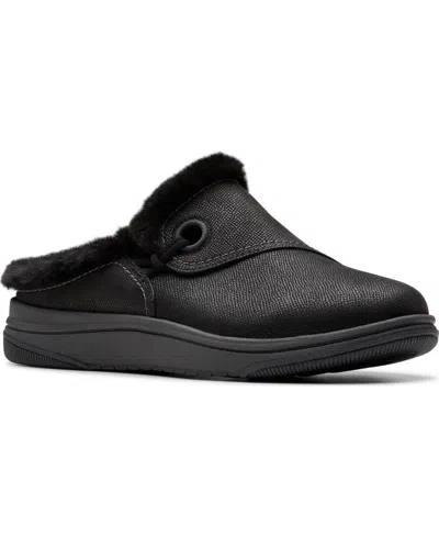 Clarks Women's Cloudsteppers Breeze Myth Round Toe Mules In Black