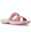 Clarks Women's Cloudsteppers Breeze Piper Comfort Slide Sandals In Peach