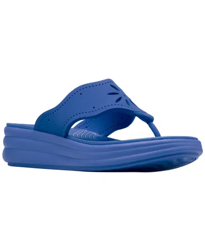 Clarks Women's Cloudsteppers Drift Daisy Slip-on Sandals In Blue