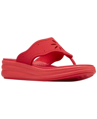 Clarks Women's Cloudsteppers Drift Daisy Slip-on Sandals In Red