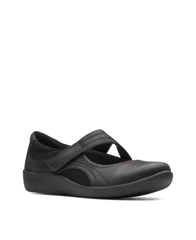 Clarks Women's Cloudsteppers Sillian Bella Shoes In Black Synthetic Nubuck
