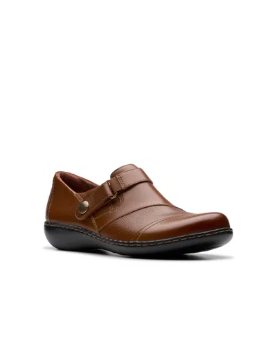 Clarks Women's Collection Ashland Gem Slip On Shoes In Tan Leather