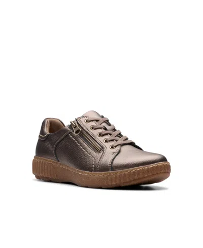 Clarks Women's Collection Caroline Janna Shoes In Bronze Metallic Leather