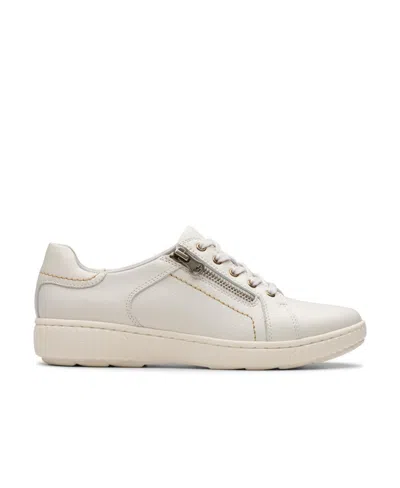 Clarks Women's Collection Caroline Janna Shoes In White Textile