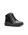 Clarks Caroline Park Lace-up Sneaker Booties In Black Combi Leather