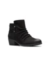 Clarks Charlten Rosa Leather Bootie In Black Nubuck