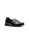 Clarks Women's Collection Ellowyn Penny Shoes In Black Crinkle Patent Synthetic