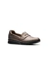Clarks Ellowyn Penny In Bronze Metallic Leather