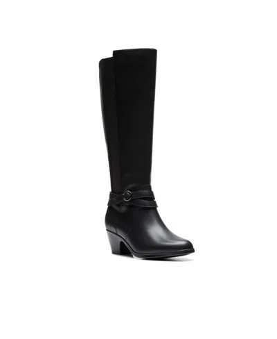 Clarks Women's Collection Emily 2 Dream Tall Boots In Black Leather