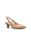 Clarks Women's Collection Kepley Lane Slingback Pumps In Warm Beige Leather