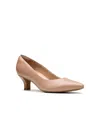 Clarks Violet 55 Rae Pump In Warm Beige Leather
