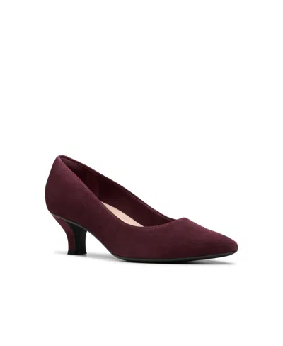 Clarks Women's Collection Kepley Vine Pumps In Wine Suede
