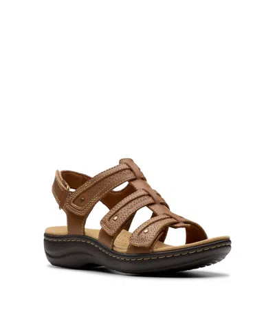 Clarks Women's Collection Laurieann Ivy Rip Tape Sandals In Tan Leather