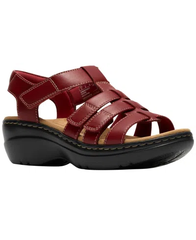 Clarks Women's Collection Merliah Round Toe Sandals In Burgundy