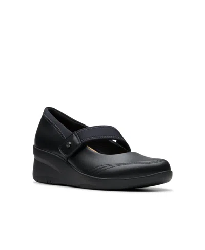 Clarks Women's Collection Suttyn May Shoes In Black Leather