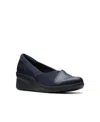 Clarks Suttyn Walk In Blue Leather In Navy Leather