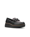 Clarks Zylah May In Black Combi Textile Leather