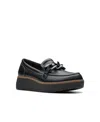 Clarks Women's Collection Zylah May Shoes In Black Leather