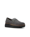 Clarks Women's Collection Zylah Sky Shoes In Dark Grey Suede